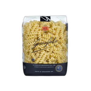 Fusilli Garofalo pasta italiana de Gragnano IGP extruida en bronce